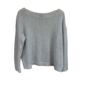 Eileen Fisher Mohair Sweater Italian Yarn Sheer Knit Light Blue Medium